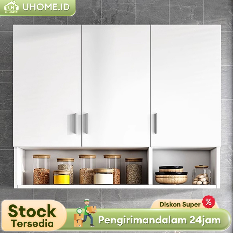 Kitchen Set 3 Pintu Minimalis Lemari Dapur Serbaguna Rak Kayu Gantung Anti Rayap