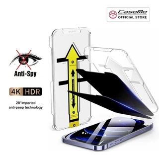 Caseme Anti Gores Superfit iPhone 7 8 X XR Xs Max 11 12 13 14 15 16 Pro Max Easy Install Tempered Glass Anti Spy
