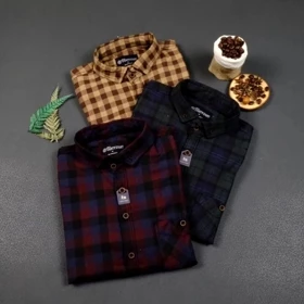Kemeja Flanel Pria Lengan Panjang Slimfit Premium Pola Unisex