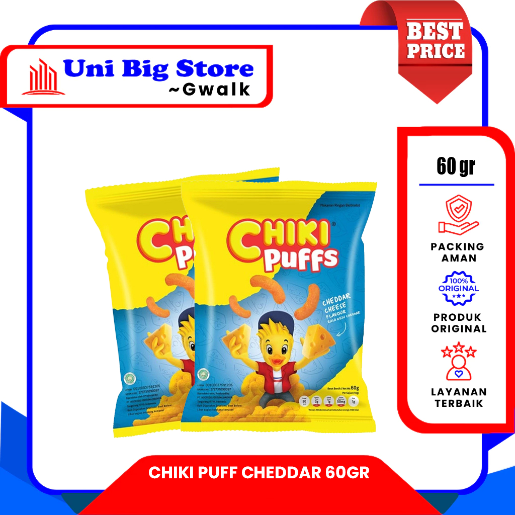 Jual CHIKI PUFF CHEDDAR CHEESE - 60 gr | Shopee Indonesia