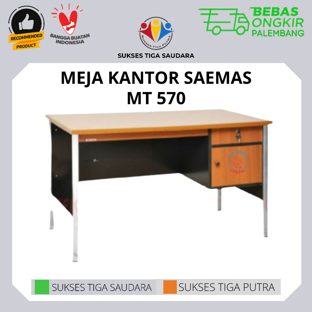 Jual MEJA KANTOR SAEMAS KAKI BESI MT 570 MEJA TULIS MEJA BELAJAR MEJA ...