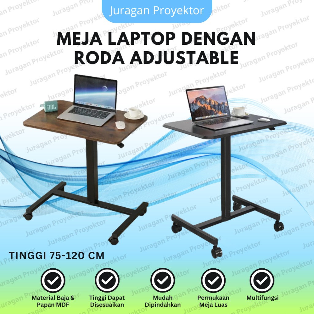 Jual AERA Stand Meja Laptop Adjustable Dengan Roda 75-120cm Multifungsi ...