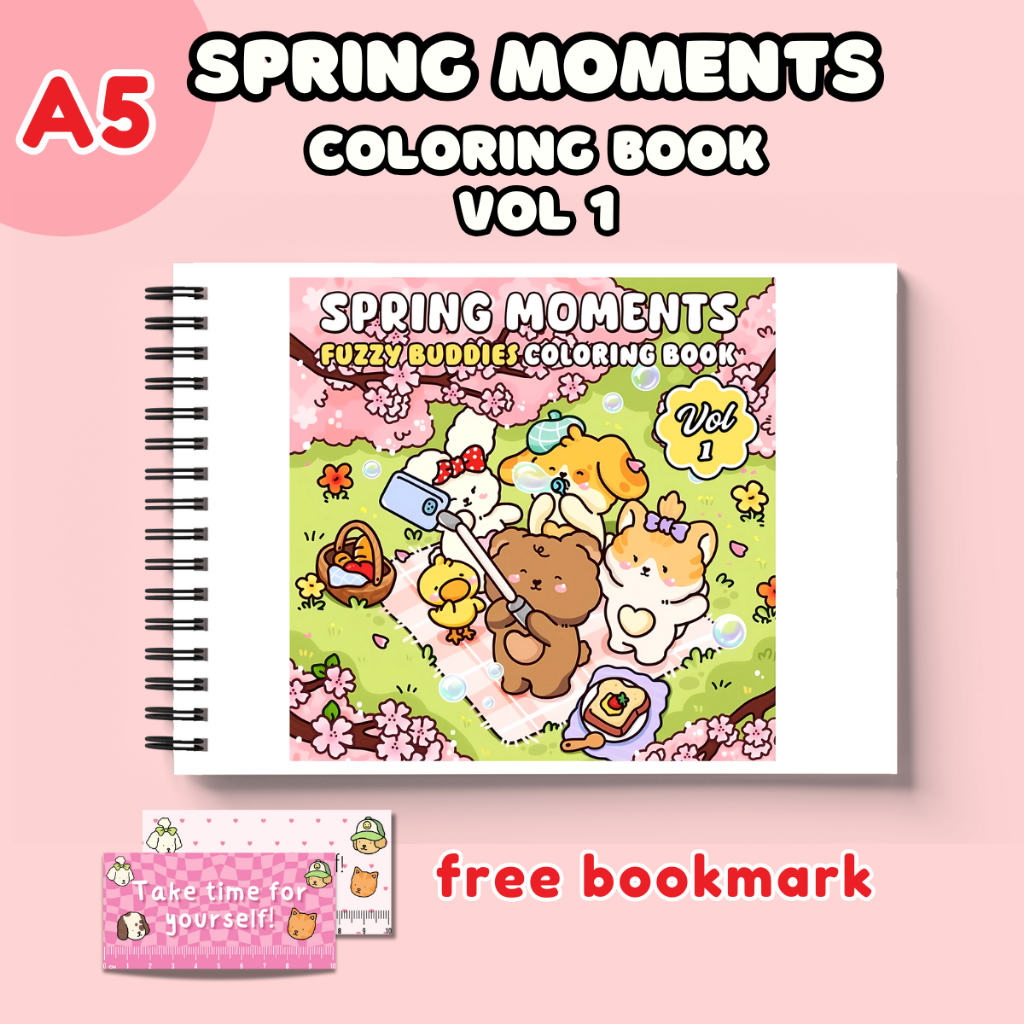 Jual SPRING MOMENTS VOL 1 Fuzzy Buddies Coloring Book For Kids Adults ...