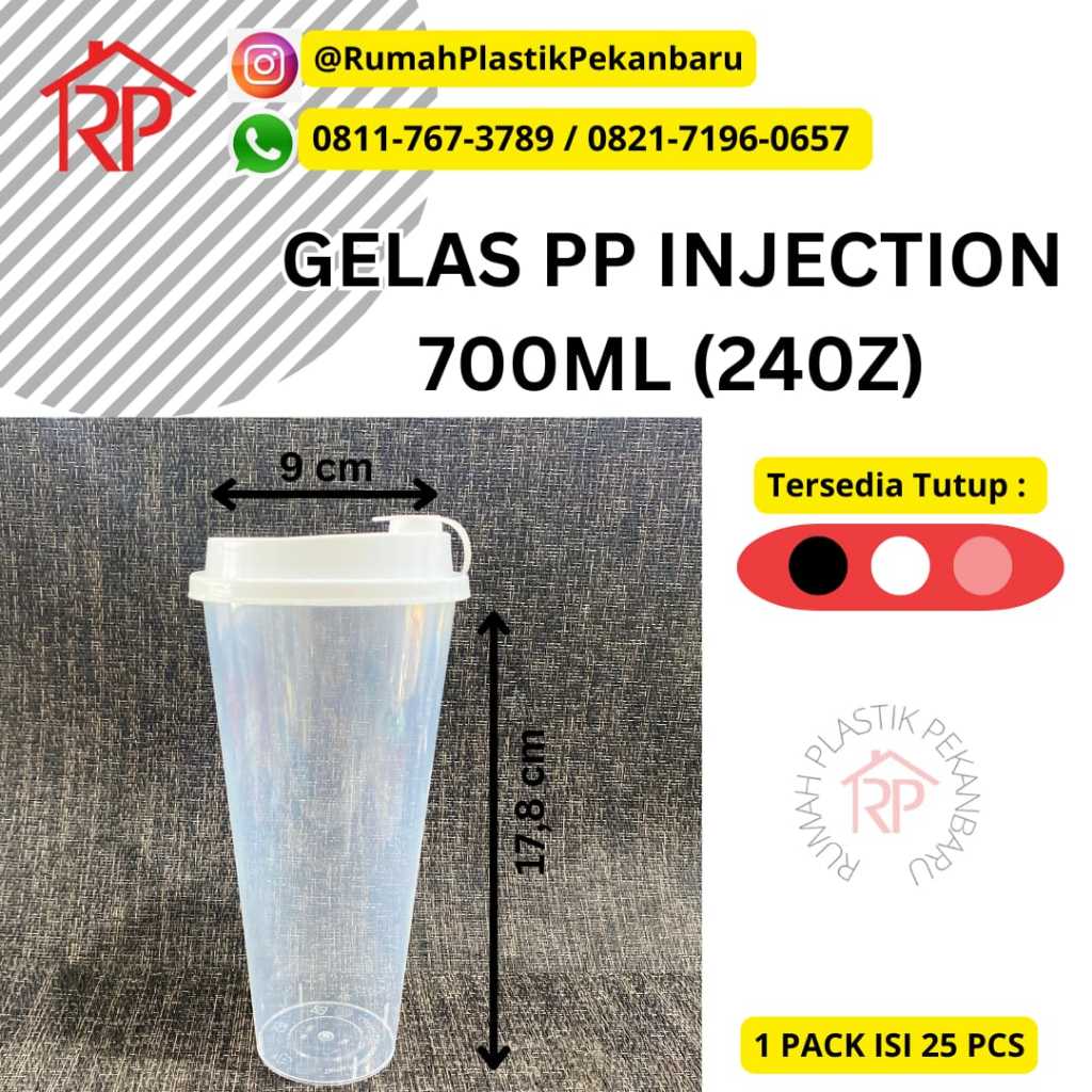 Jual ( ISI 25 PCS+TUTUP ) Thinwall Cup PP Injection 24oz 700ml - Cup PP ...