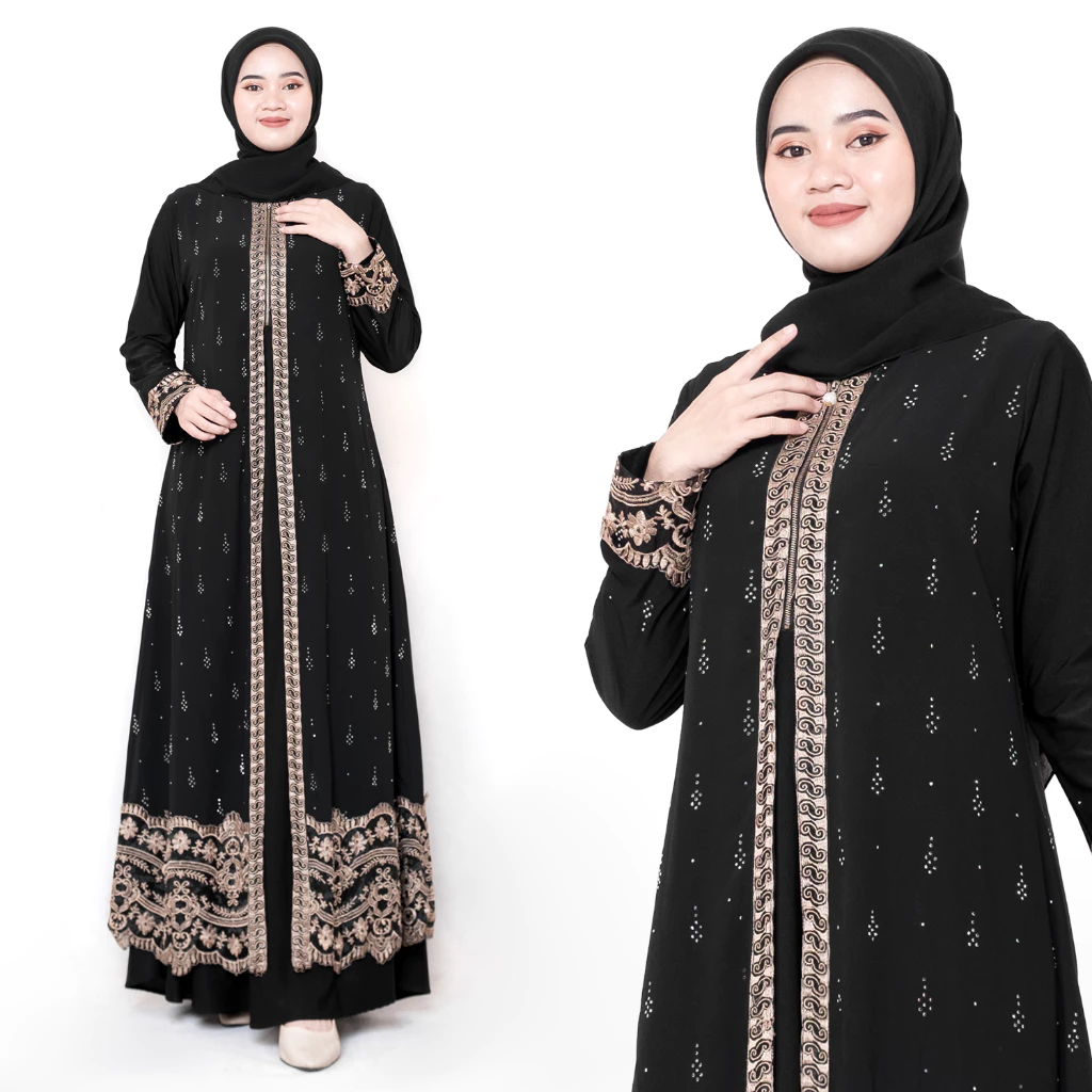 Detail Bordir dan Payet Abaya Comera