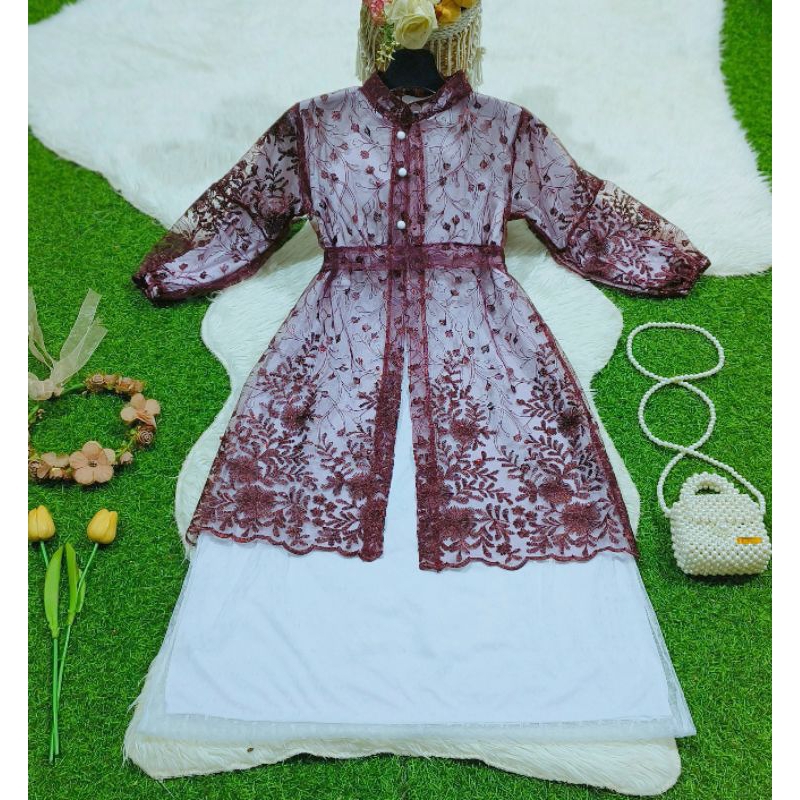 Jual Gamis Raya Brukat Tyle 2in1 Anak 2Sampai15 Tahun Gaun Mewah ...