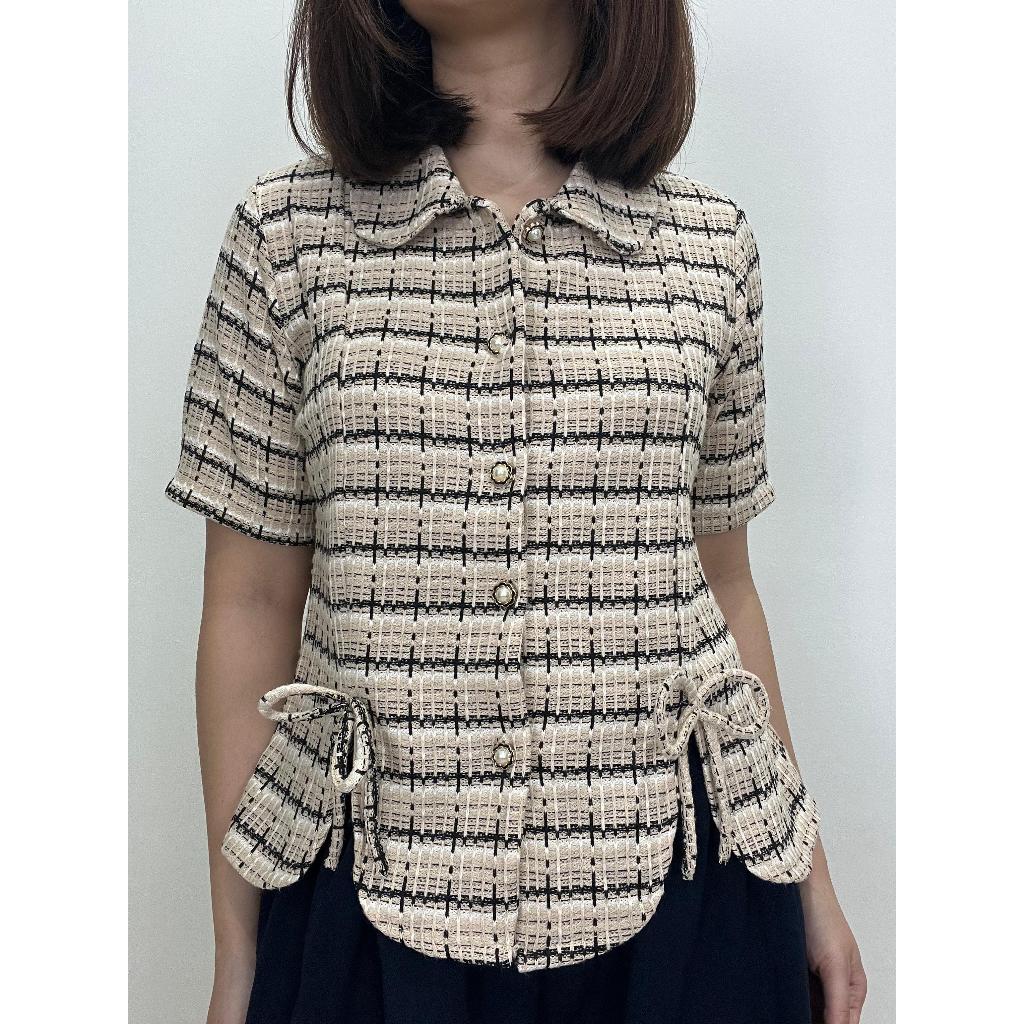 Jual [CALEA] CALEA KNITE BLOUSE RIBBON #1953 | Shopee Indonesia