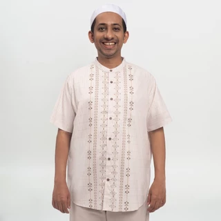 M231 Kemeja Pria Koko Pendek Beige 0806A