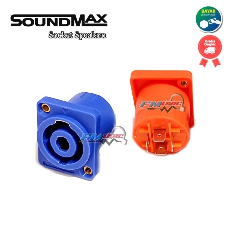 Jual Socket Speakon / Soket Spikon Female SOUNDMAX SM4MP warna Biru ...