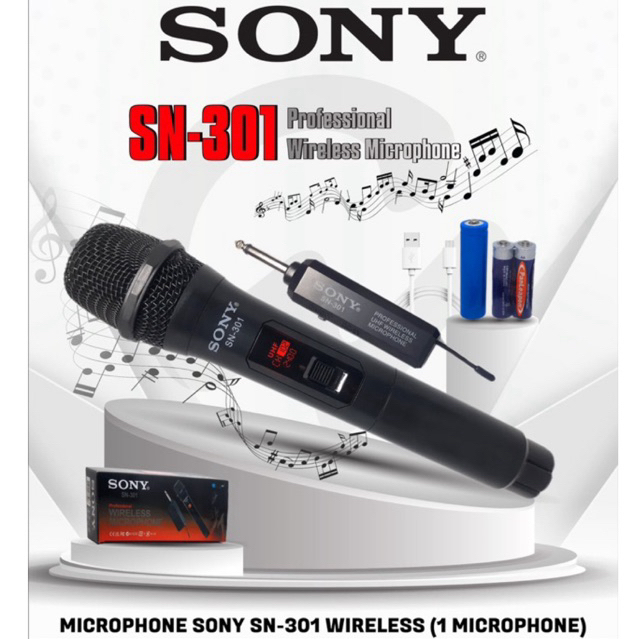 Jual MIC WIRELESS 1 mic dan 2 mic WARNA HITAM MERK SONYI KUALITAS ...