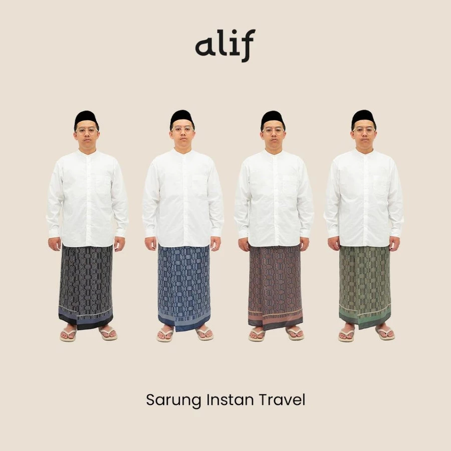 SARUNG INSTAN TRAVEL ALIF MOTIF MODERN WEAR PARASUT PREMIUM KOREA COLLECTION