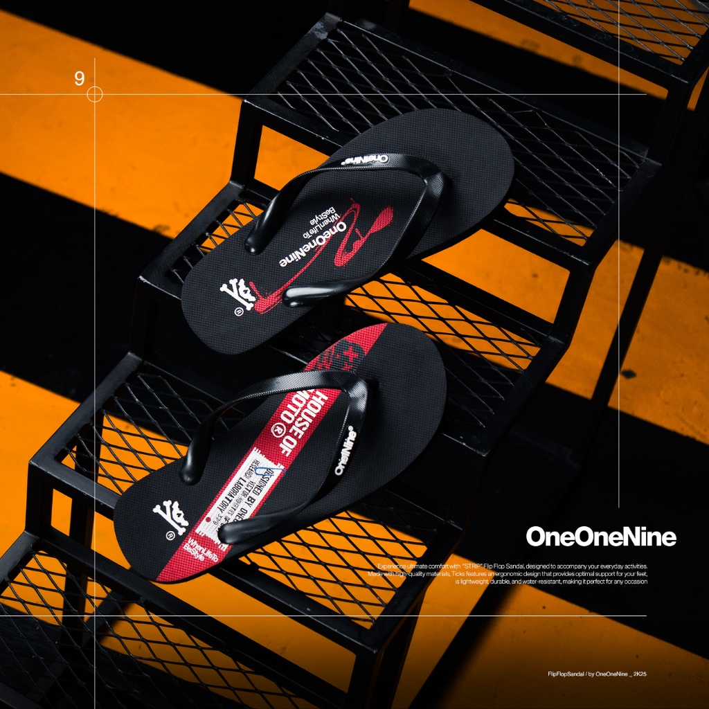 Jual Oneonenine Ksr Sandal Flip Flop Strip Black Series - Sandal Jepit ...