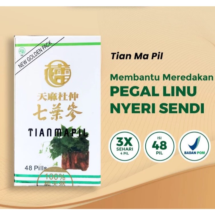 Obat Rematik Asamurat Pegal linu nyeri sendi ampuh Seven Leave Ginseng [Tian Ma Pil BPOM] Original 100%
