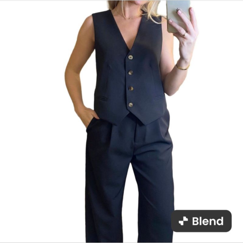 Jual Vest Atasan Basic Top Rompi V-neck Sleeveless Wanita Bahan Nyaman ...
