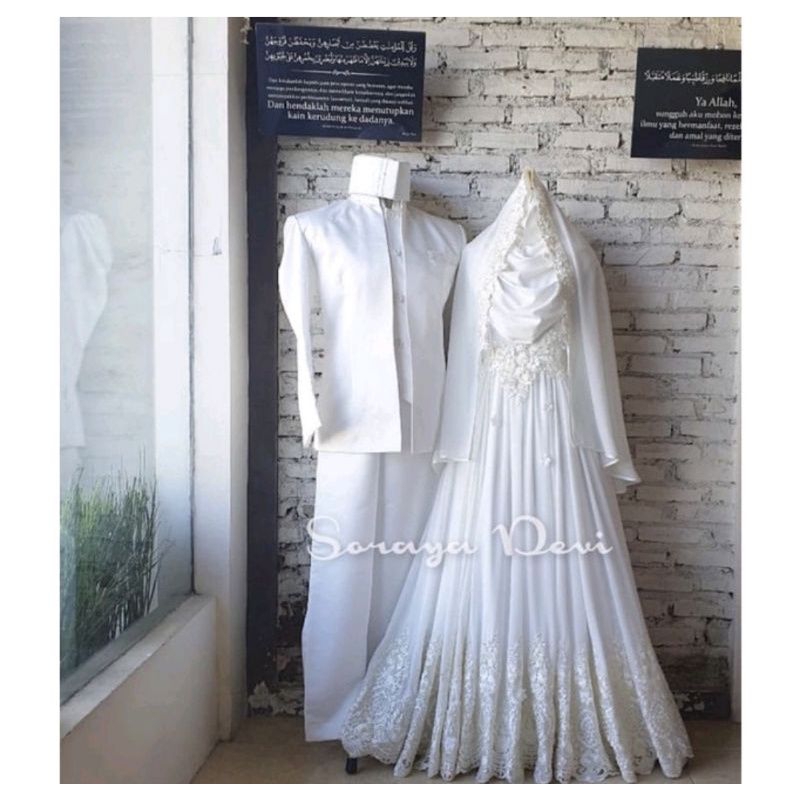 Jual sepasang baju kurung sepasang baju akad baju nikah baju Melayu ...