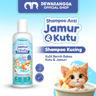 Dewarangga Shampo Anti Jamur & Kutu untuk Kucing dan Anjing. Shampo Kucing dan Shampo Anjing dengan Perlindungan Ganda untuk Cegah dan Atasi Jamur, Kutu, Meredakan Gatal, Iritasi Kulit.