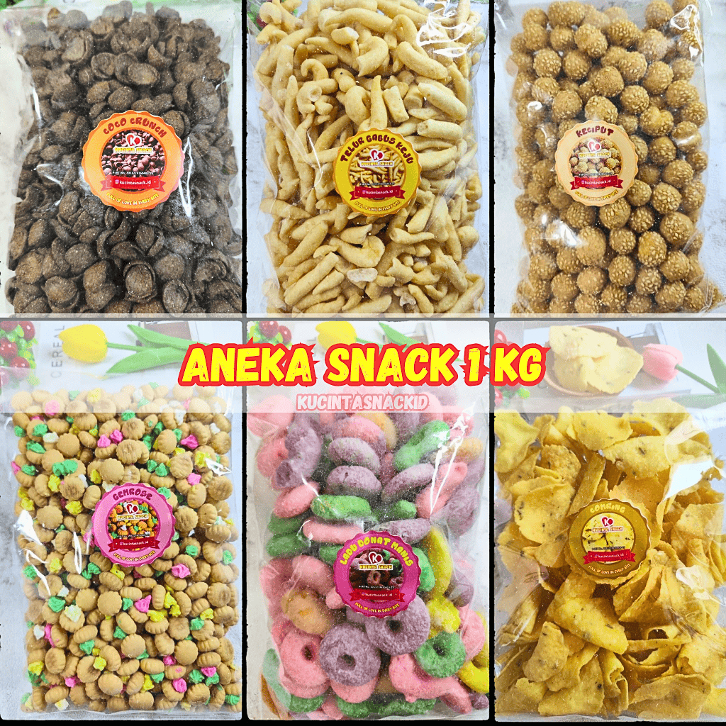 Jual Aneka Snack Serba 1 Kg Makanan Ringan Jajanan Cemilan Pedas Manis ...