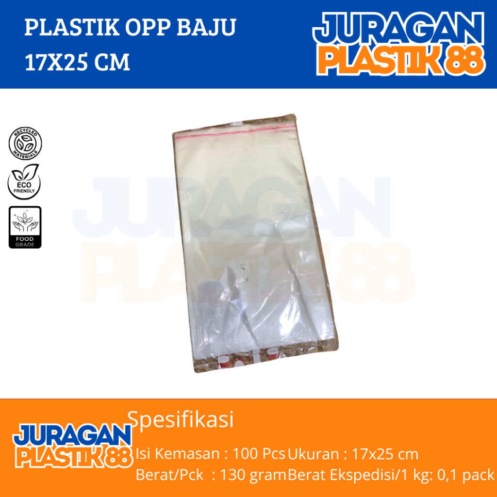 Jual Plastik Opp 17x25 Seal Bening Isi 100 Lembar Plastik Lem Rekat