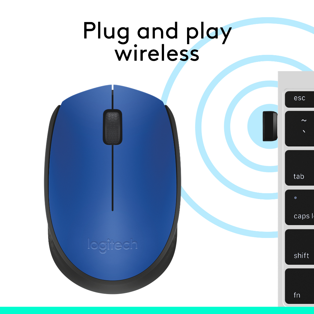 Logitech M171 Mouse Wireless untuk Windows, Mac, ChromeOS - Blue (8)