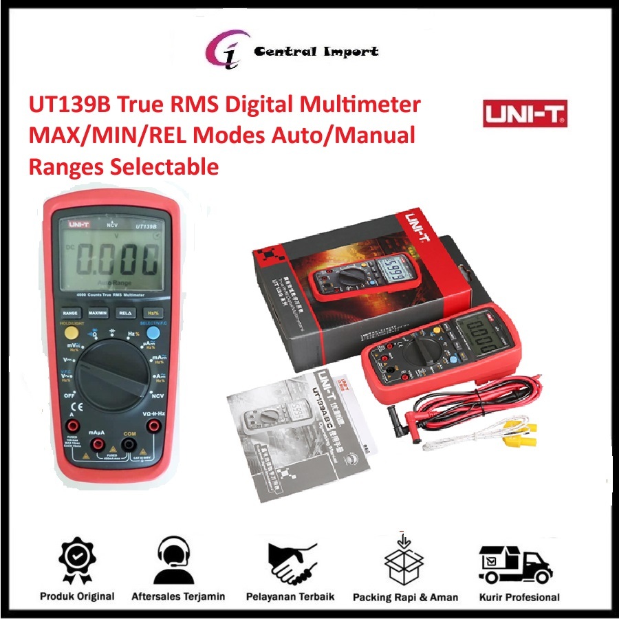 Jual UNI-T UT139B True RMS Digital Multimeter MAX/MIN/REL Modes Auto ...