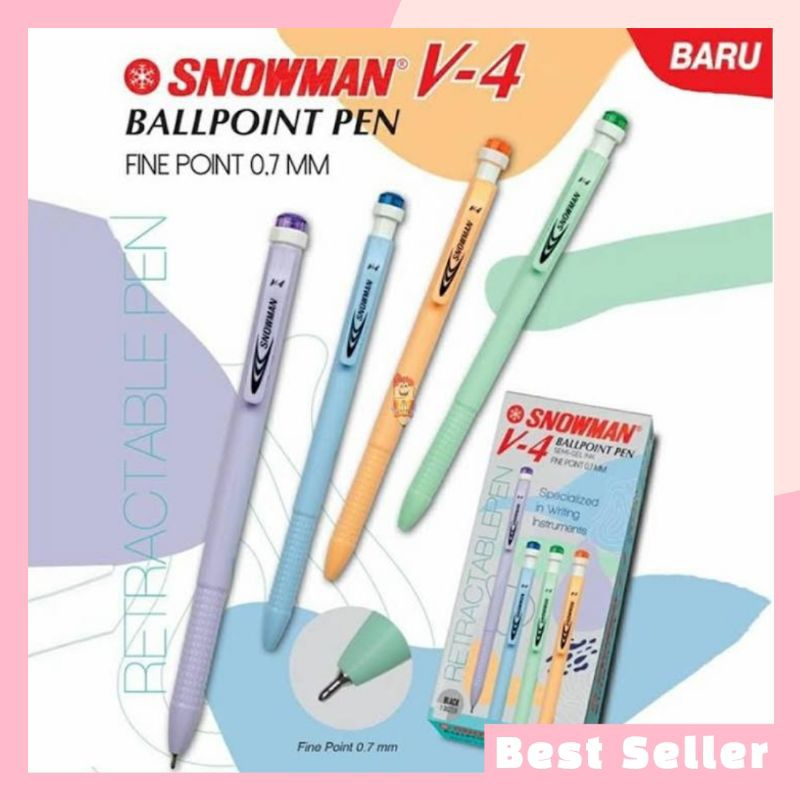 Jual PULPEN SNOWMAN V-4 HARGA 1 PACK ISI 12 PCS | Shopee Indonesia
