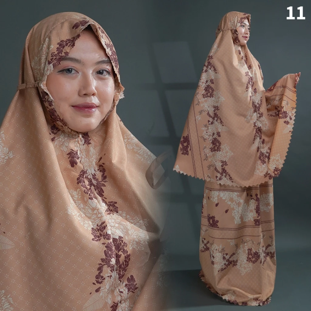 Mukena Travel Katun Motif Printing Lasercut by Sitara Mukena | Daily Katun Micro | AutoStock