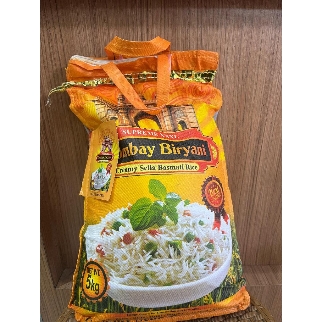 Jual BERAS BASMATI BOMBAY BIRYANI 5KG ORIGINAL CREAMY SELLA BASMATI ...