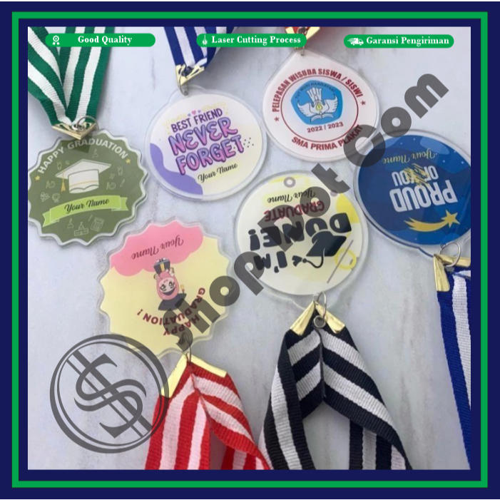 Jual Medali Acrylic / Akrilik Bening + Stiker (2 Sisi Akrilik) + Tali ...