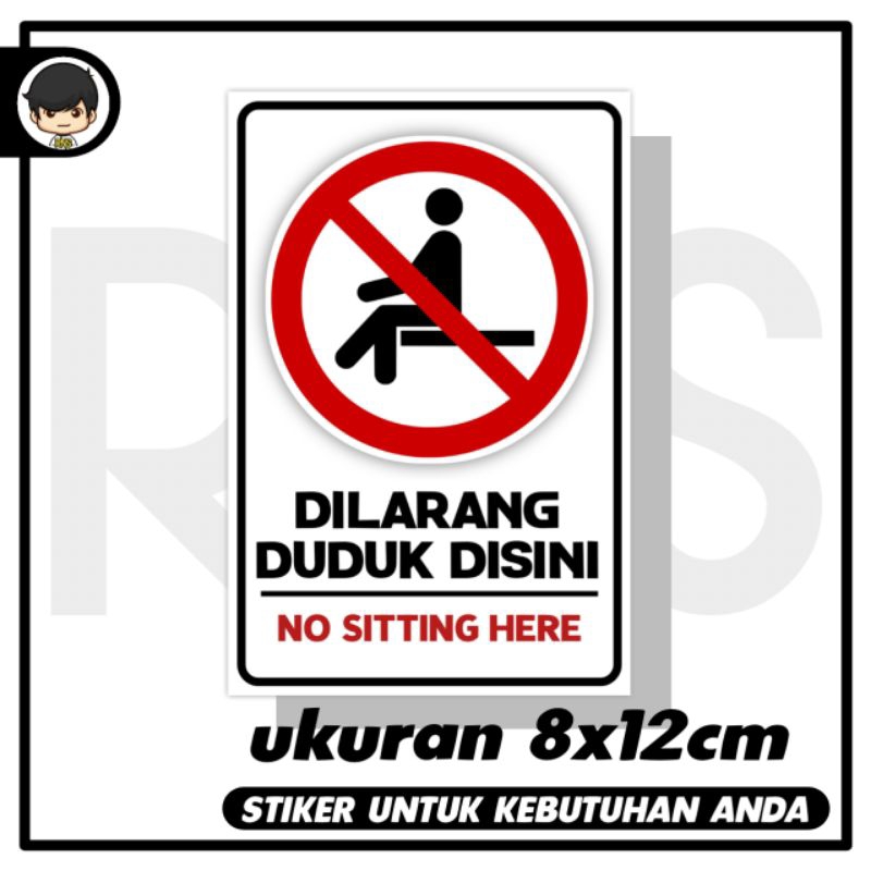 Jual Stiker dilarang duduk disini sticker rambu | Shopee Indonesia