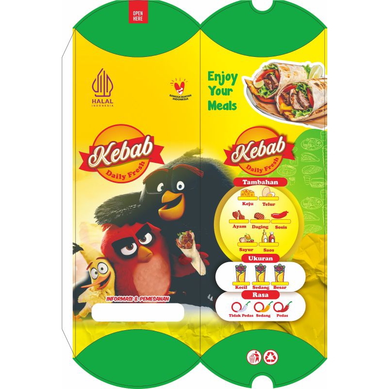 Jual CUSTOM DUS MAKANAN | BUNGKUS KEBAB (free design dan logo) | Shopee ...