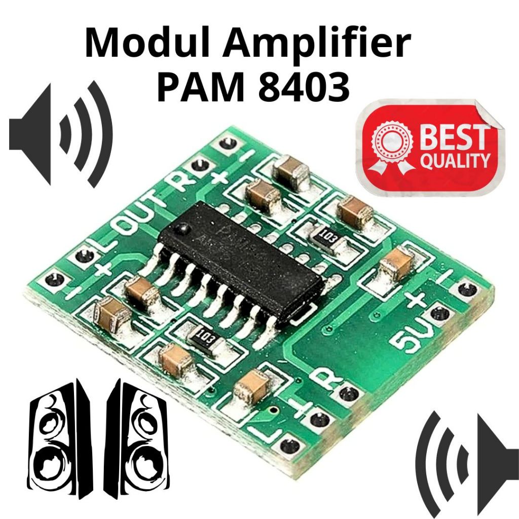 Jual Micro PAM 8403 5V Audio HiFi Amplifier Stereo 2 Channel 3W Digital ...