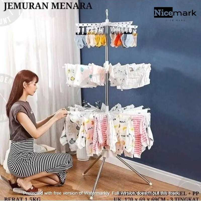 Jual Jemuran Menara Lipat | Rak Jemuran Baju Menara | Rak Jemuran ...