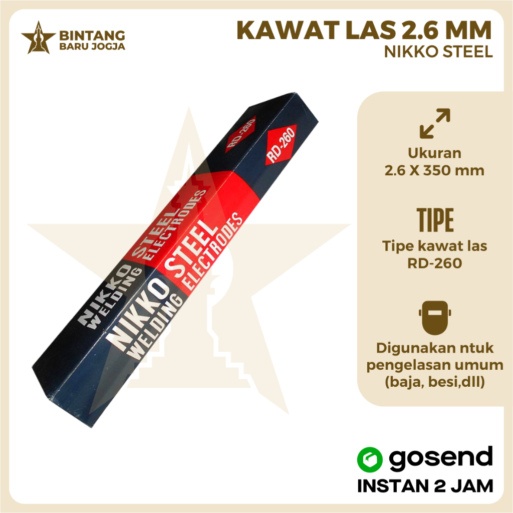 Jual Rd260 2,6mm Kawat Las Nikko Steel RD 260 ukuran 2.6mm x 350mm ...