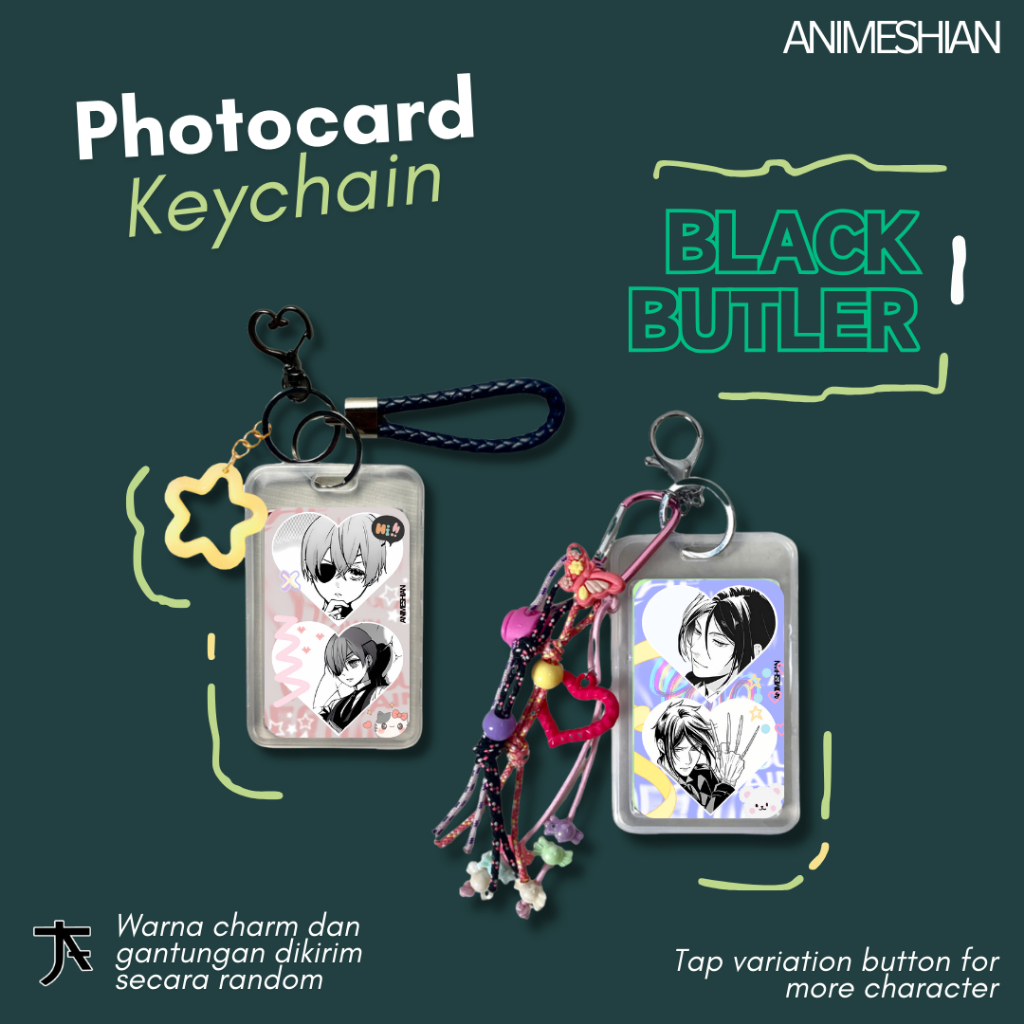 Jual Photocard Keychain Black Butler - Animeshian - Gantungan Kunci ...
