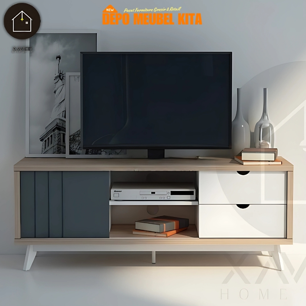 Jual XAVIER LOGAN (Rak Tv Minimalis Kombinasi Kaki Besi + MDF) | Shopee ...