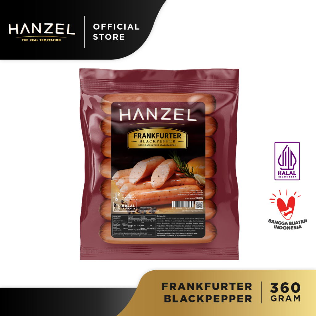 Jual Sosis Hanzel Frankfurter Blackpepper 360 gram | Shopee Indonesia