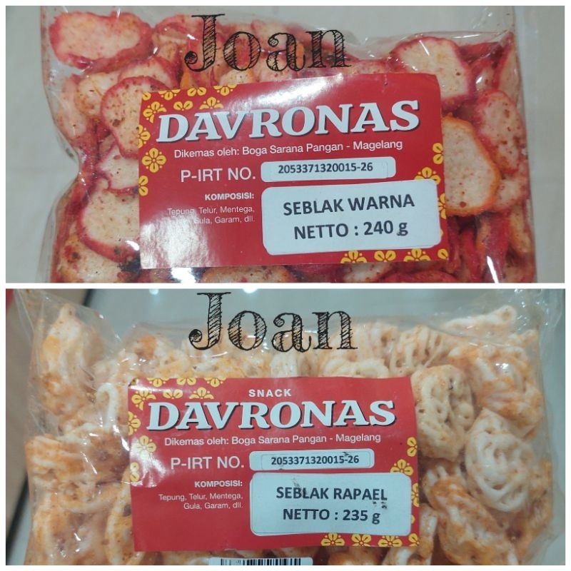 Jual SEBLAK WARNA & RAPAEL 240gr DAVRONAS / Camilan & Oleh Oleh Khas ...