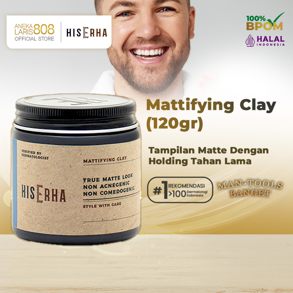 Jual HIS ERHA Mattifying Clay 120g - Pomade Clay Rambut Pria Gaya ...