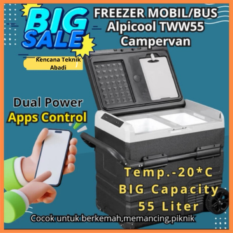 Jual Kulkas Camping Mancing Freezer Mobil Bus Campervan Alpicool TWW55 ...