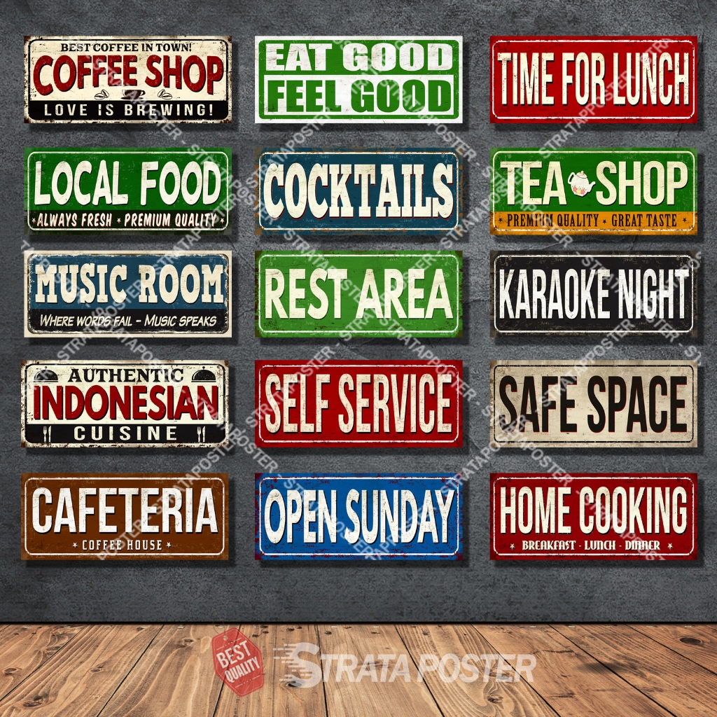Hiasan dinding cafe Poster aesthetic Dekorasi tema retro vintage
