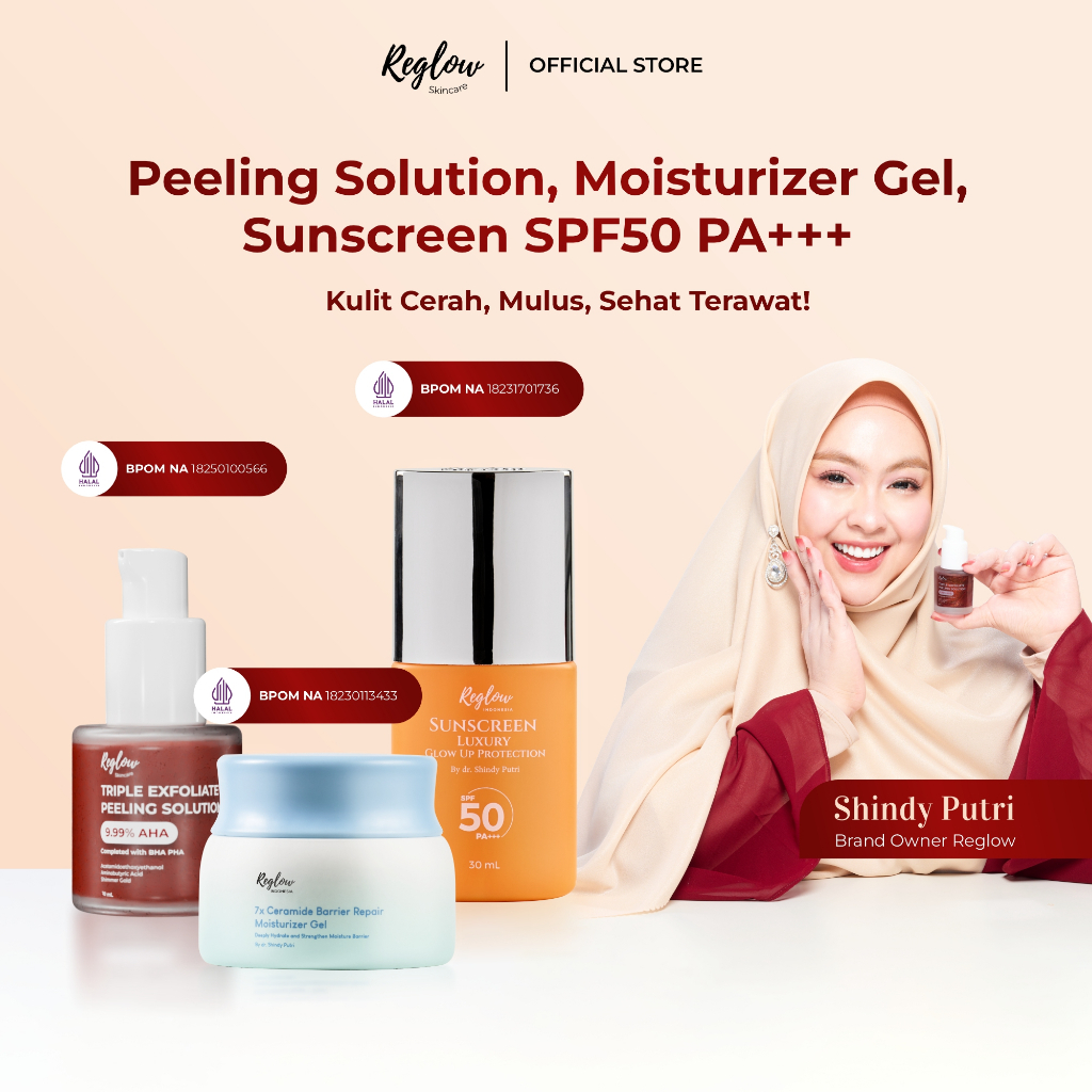 Jual Reglow Triple Exfoliate Peeling Serum & Reglow 7x Ceramide Barrier ...