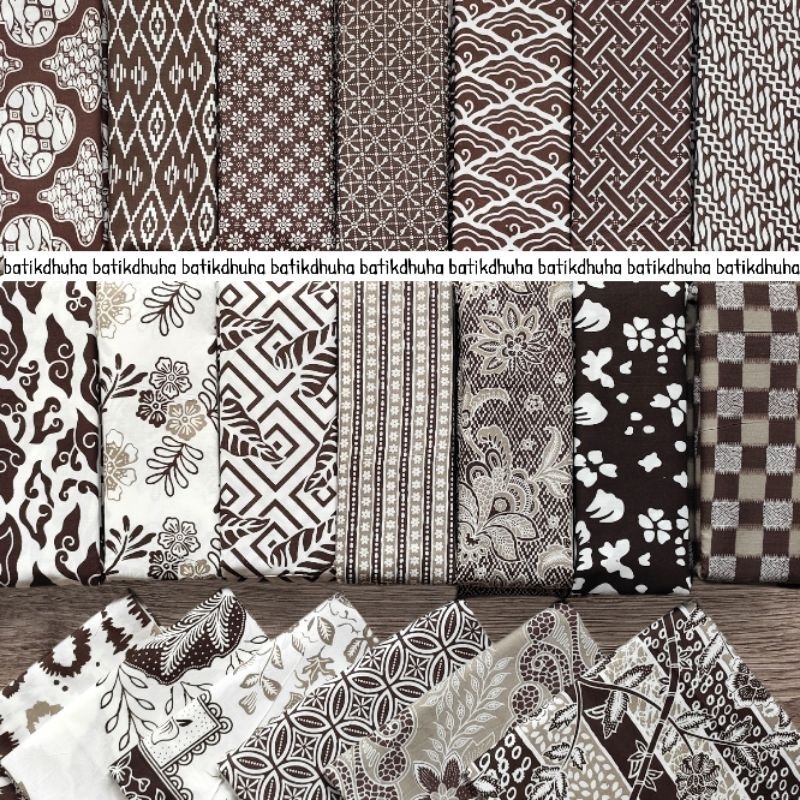 Jual Kain Batik Printing Halus Warna Soft Coklat tua Batik Brown Sogan ...