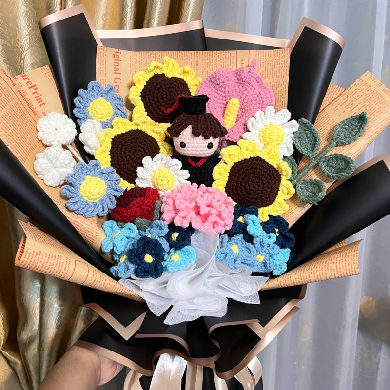Jual Buket Rajut Wisuda | Graduation Bouquet Crochet Flower | Shopee ...