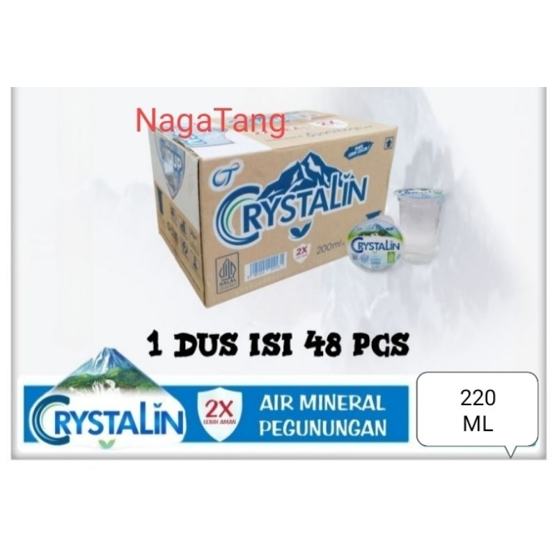 Jual CRYSTALIN CUP AIR MINERAL 220 ML 1 DUS | Shopee Indonesia