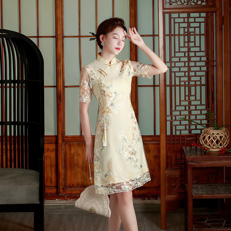 Jual [READY STOCK] HUI RU Cheongsam Long Dress - Baju Qipao Wanita ...