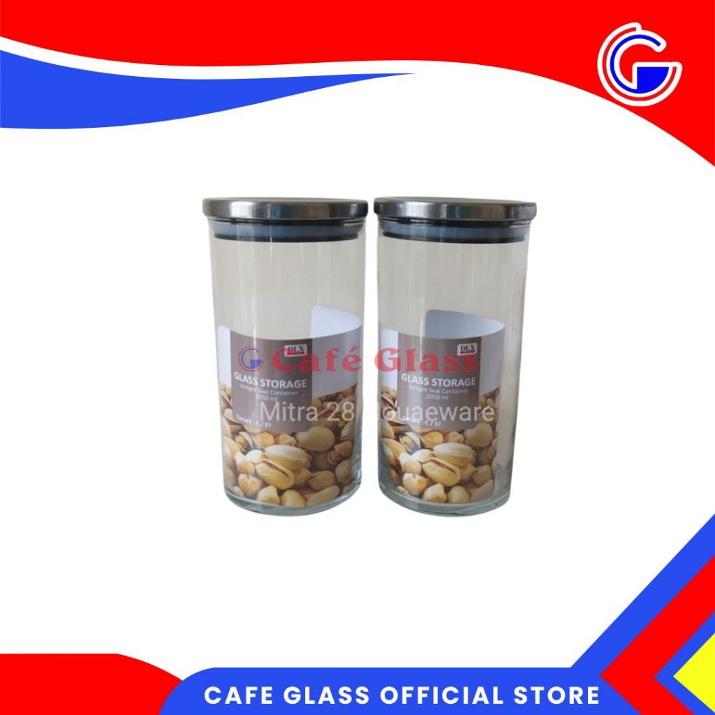 Toples Kedap Udara - Toples Kaca Tutup Stainless - Toples Canary C/Ss