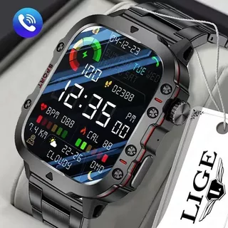 LIGE Smartwatch Pria Tahan Air IP68 Bluetooth