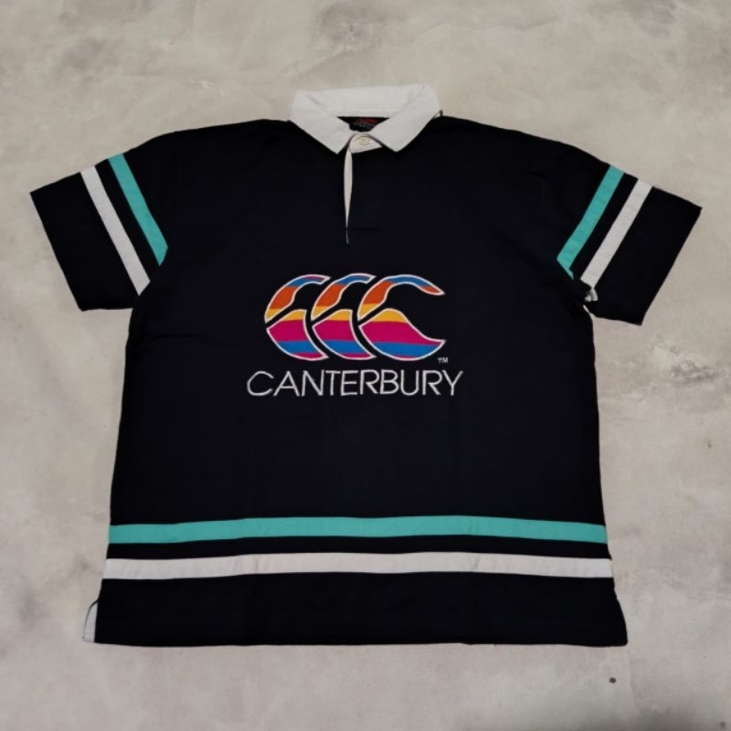 Jual Baju kaos kerah polo rugby pria Canterbury Navy | Shopee Indonesia