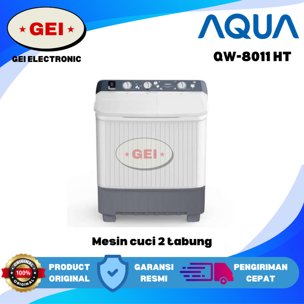 Jual AQUA JAPAN QW 8011 HT MESIN CUCI 1 TABUNG / 8031 HT 8 KG 2 TABUNG ...
