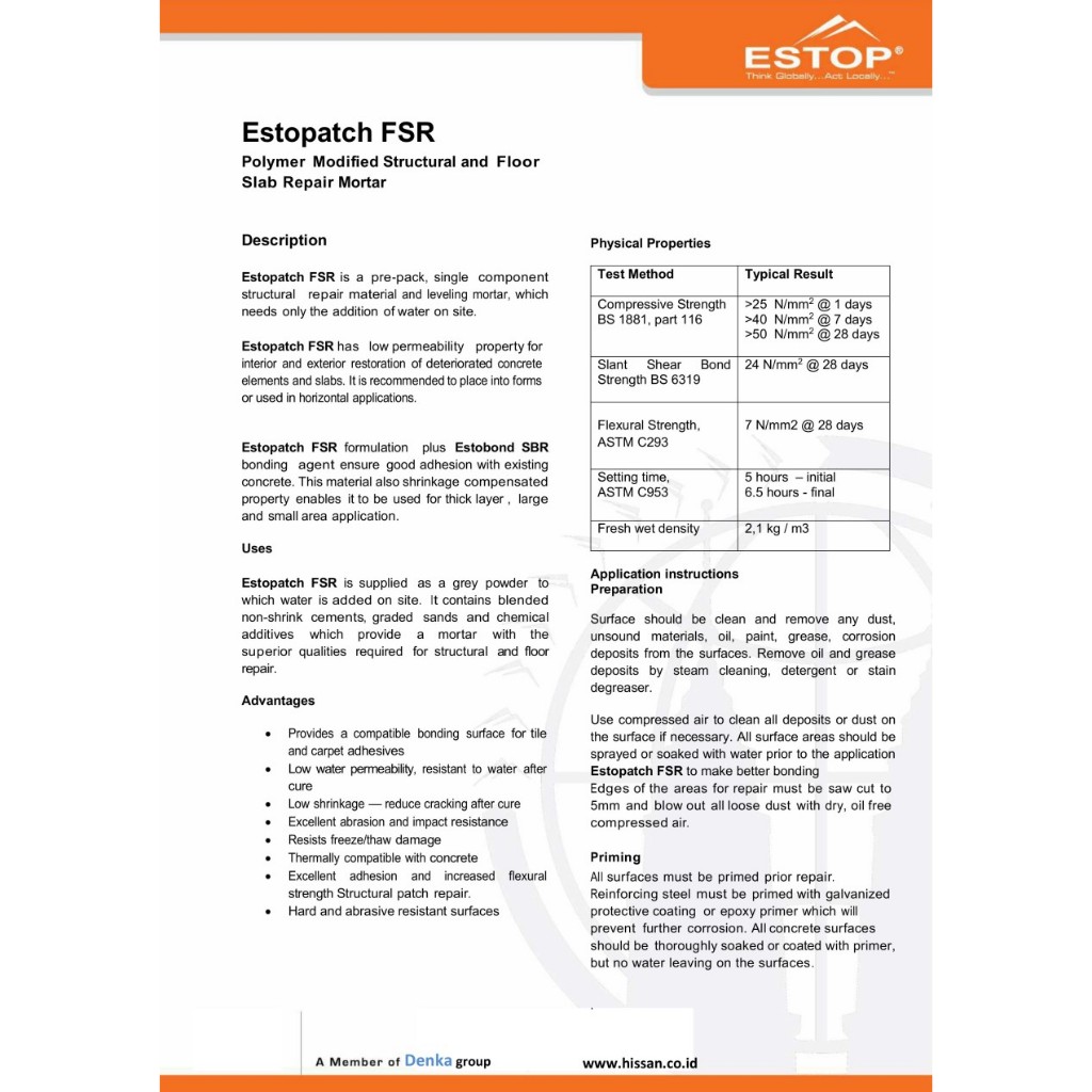 Jual ESTOP | Estopatch FSR | Polymer Modified Structural and Floor Slab ...
